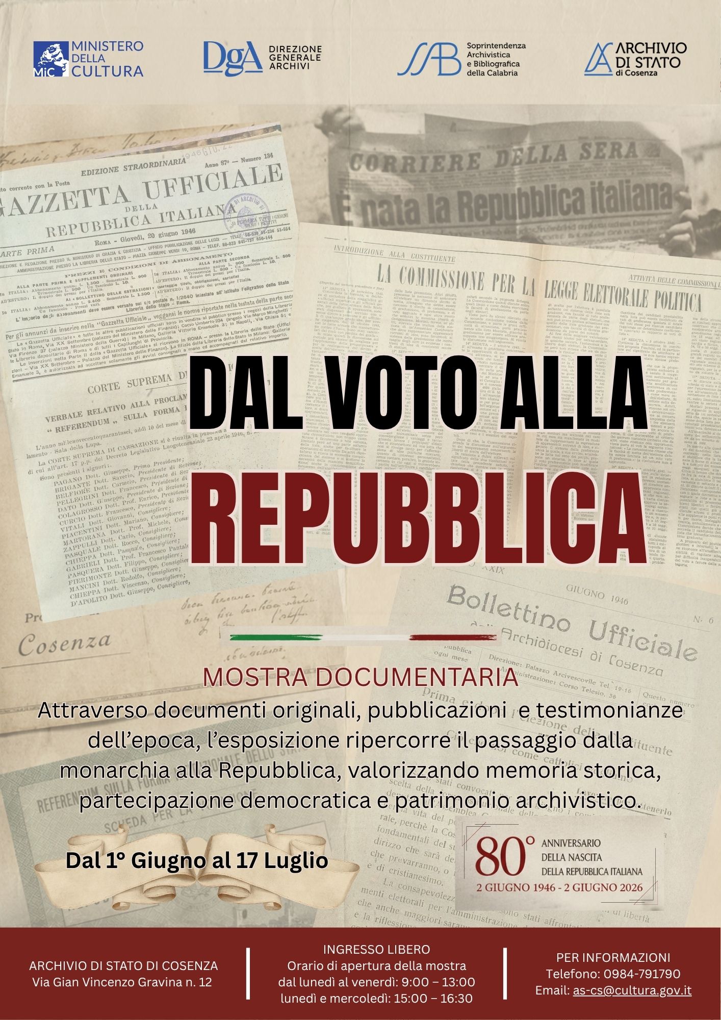 Mostra Documentaria "Dal voto alla Repubblica"